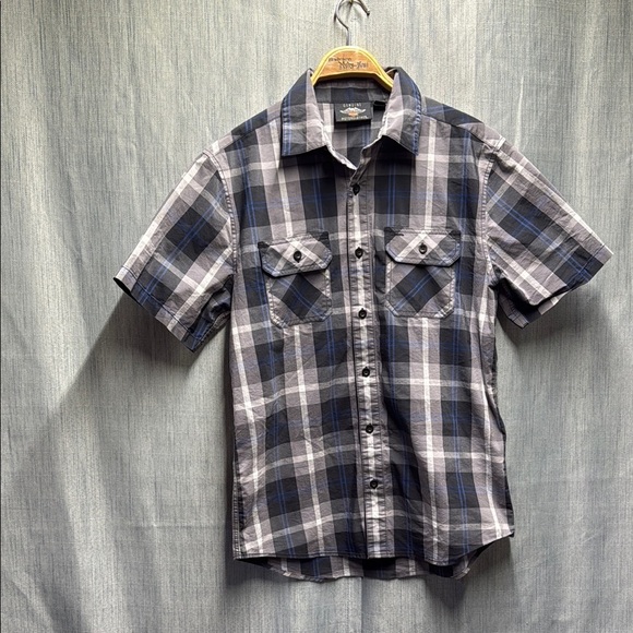 Harley-Davidson plaid button up shirt size medium - Picture 1 of 8